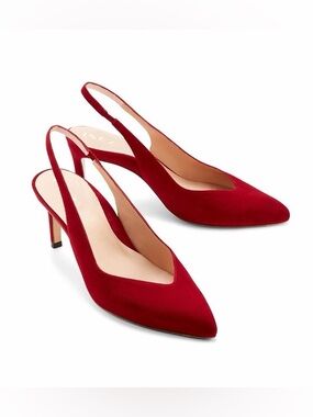 Inez Mia Slingback Heel in Deep Red Suede in size 10 N